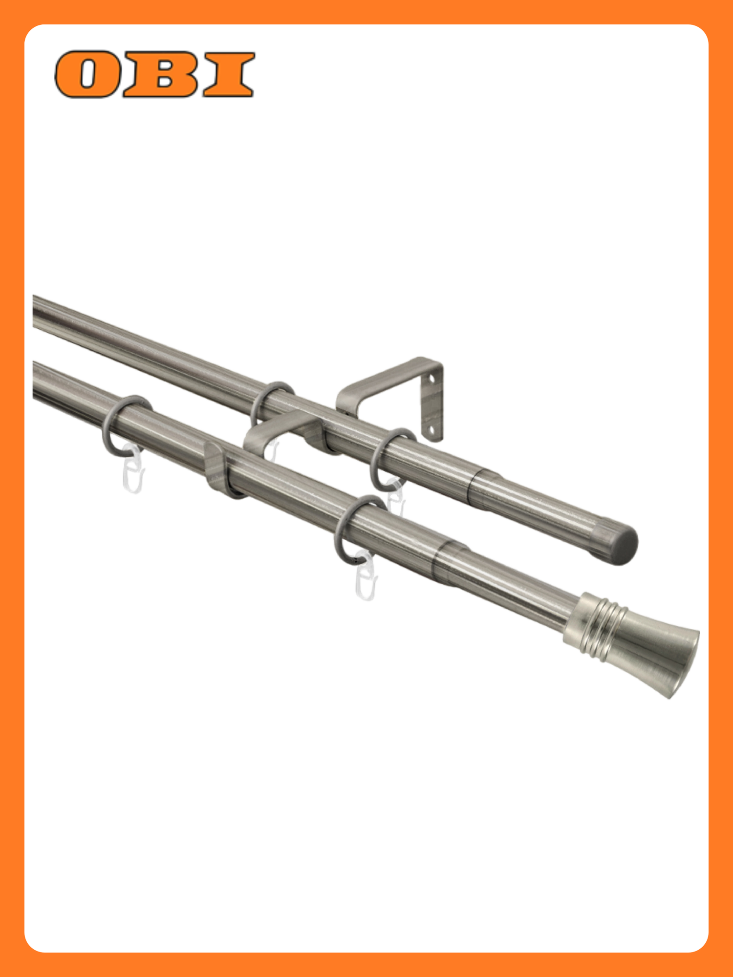 Карниз Arttex двойной 16/19 мм телескоп 246.587 160/300 с металлическими кольцами