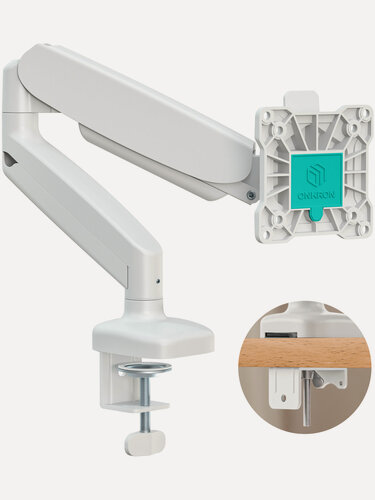 Изображение товара Крепление ONKRON G80 для монитора 13"-32" настольное, до 8 кг, газлифт, белый