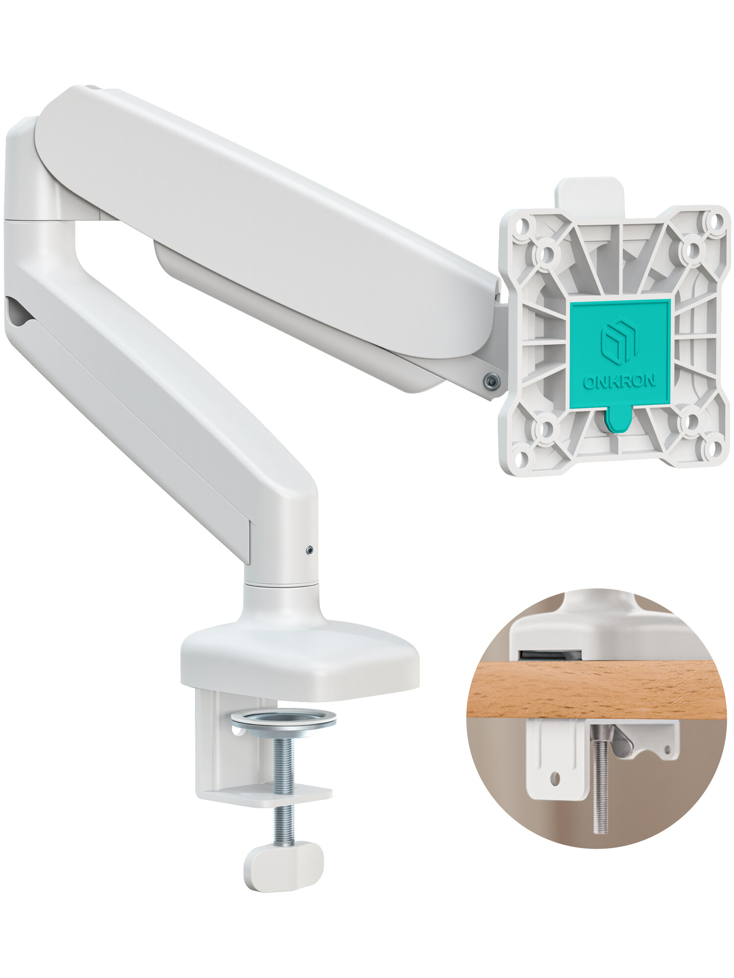 Крепление ONKRON G80 для монитора 13"-32" настольное до 8 кг газлифт белый