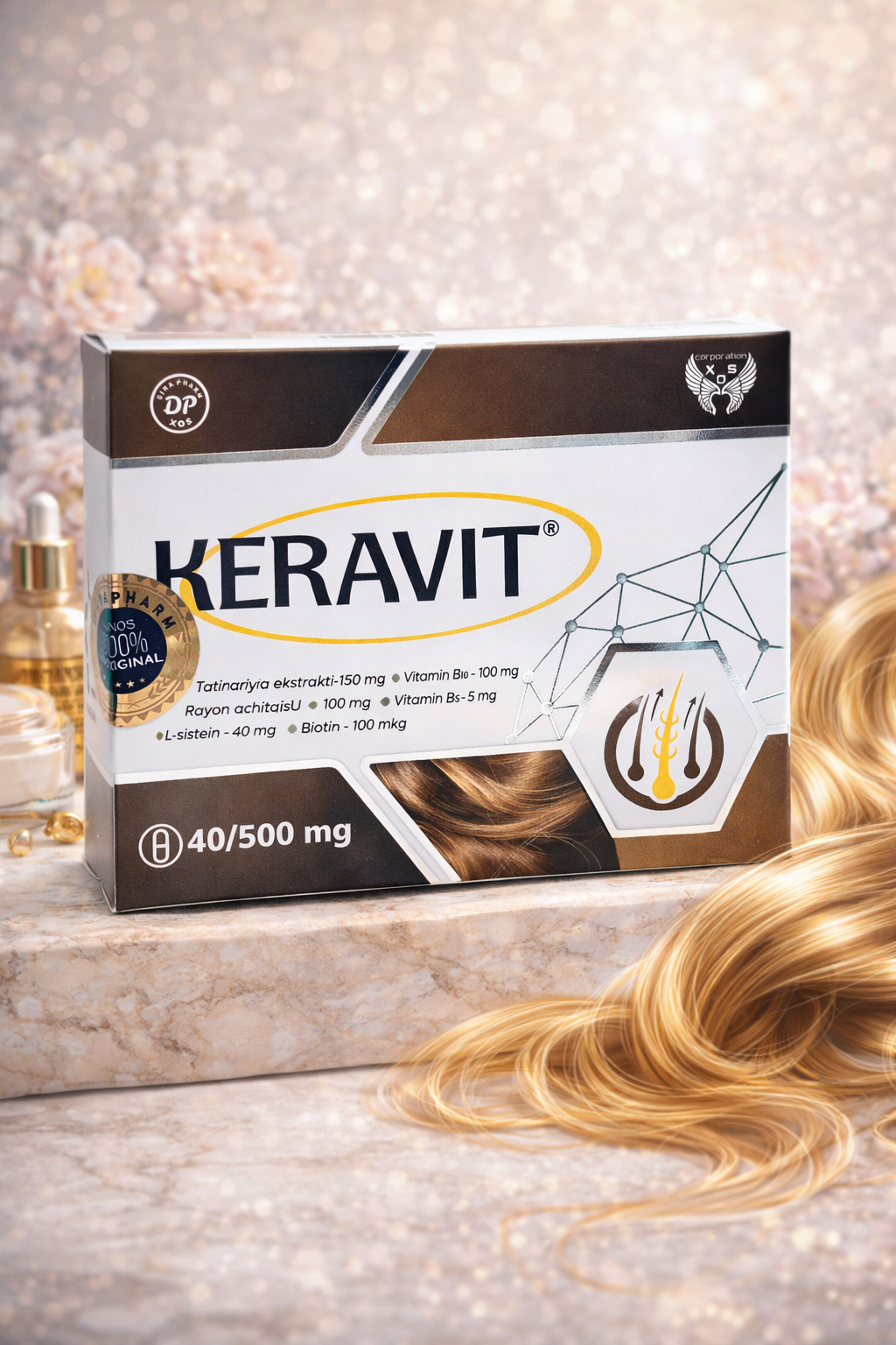 БАД Керавит 40 капсул 500 мг — кожа, ногти, волосы, защита и забота