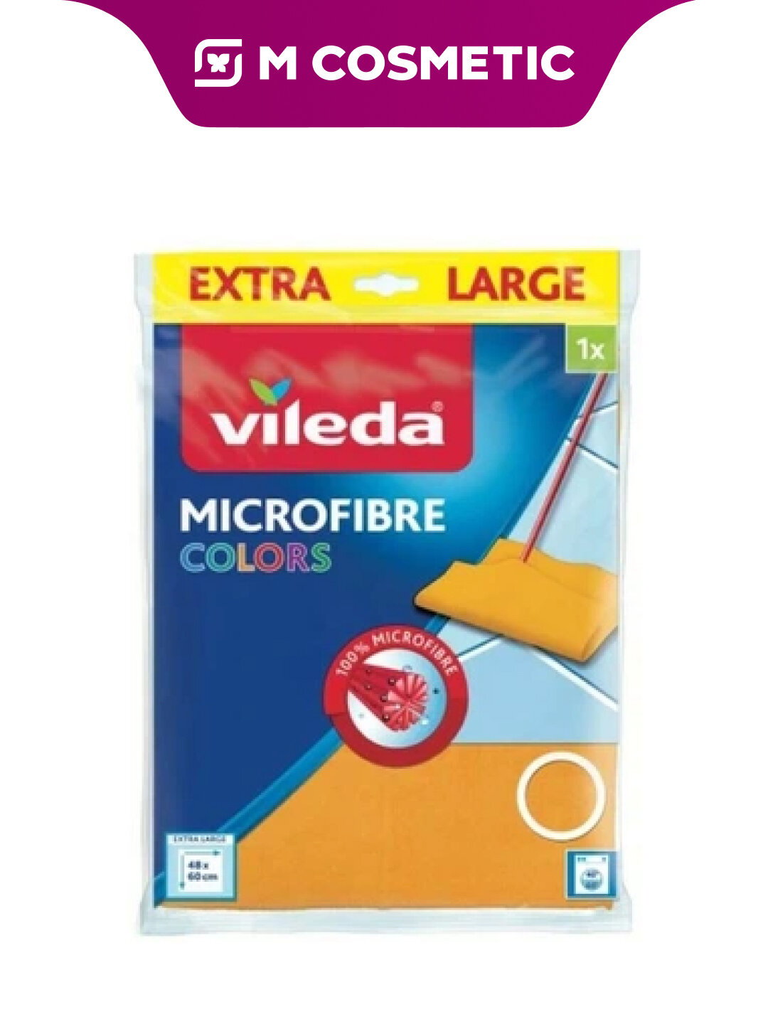 Тряпка Vileda Colors, для пола, 48x60см, из микрофибры, антистатическая, влаговпитывающая, 1шт