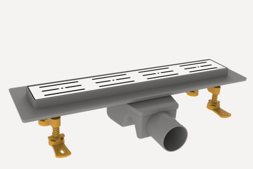 Изображение товара Трап для душа под плитку ZEGOR DK565-1, решетка нержавеющая сталь. 500х63 мм