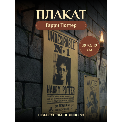 фото Плакат гарри поттер daily prophet "нежелательное лицо №1" fantasy earth
