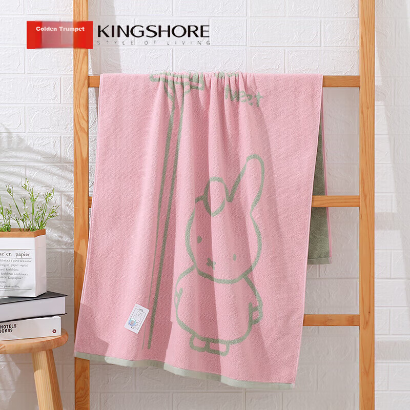 KING SHORE Банные полотенца из класса А чистого хлопка с Миффи 140x75 см 475 г красный впитывающие Цвет：[475 г класс А