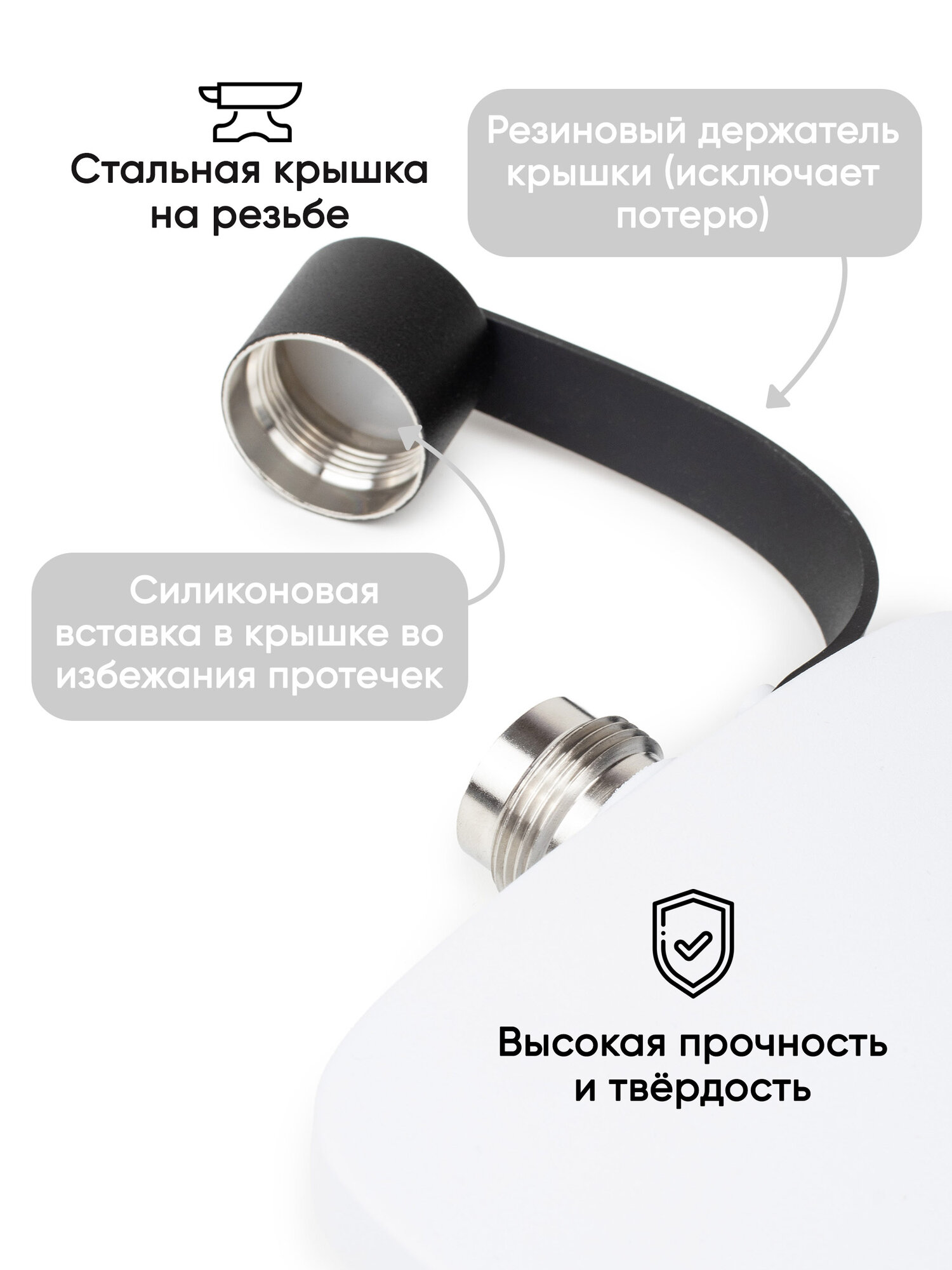 Фляга для алкоголя 500 мл из нержавеющей стали — фото 1
