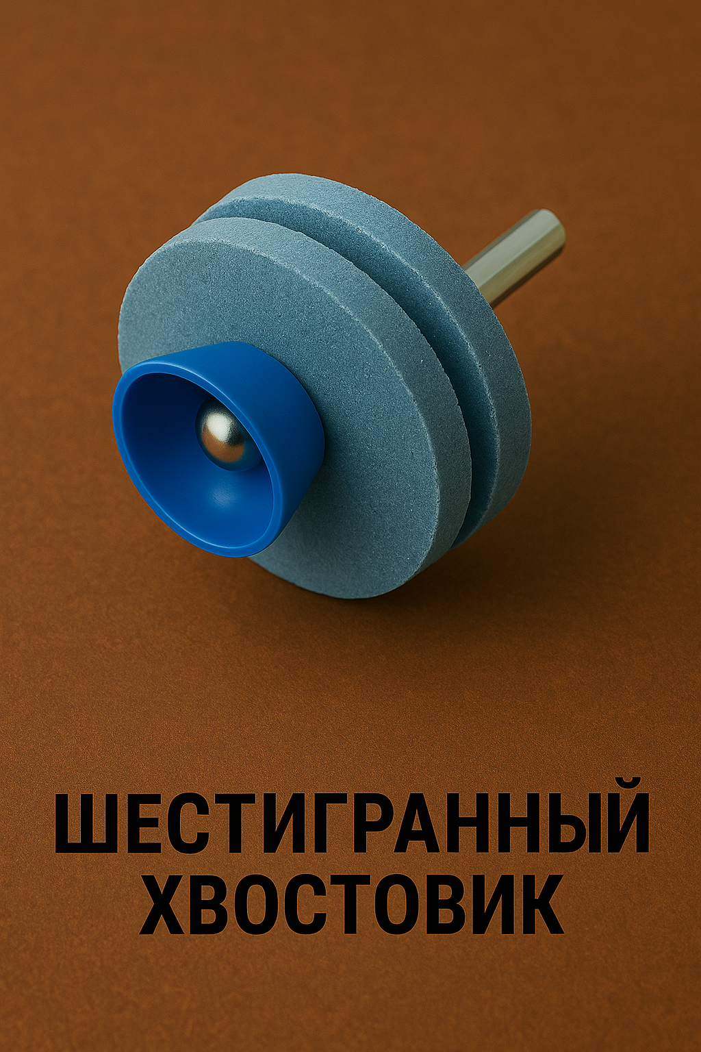 Насадка на шуруповерт тундра, для заточки ножей и ножниц, шестигранный хвостовик, d=55 мм — фото 1