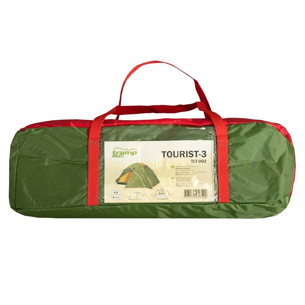 Tramp Lite палатка Tourist 3 (зеленый) (3-х местная, легкая, водонепроницаемая) — фото 1