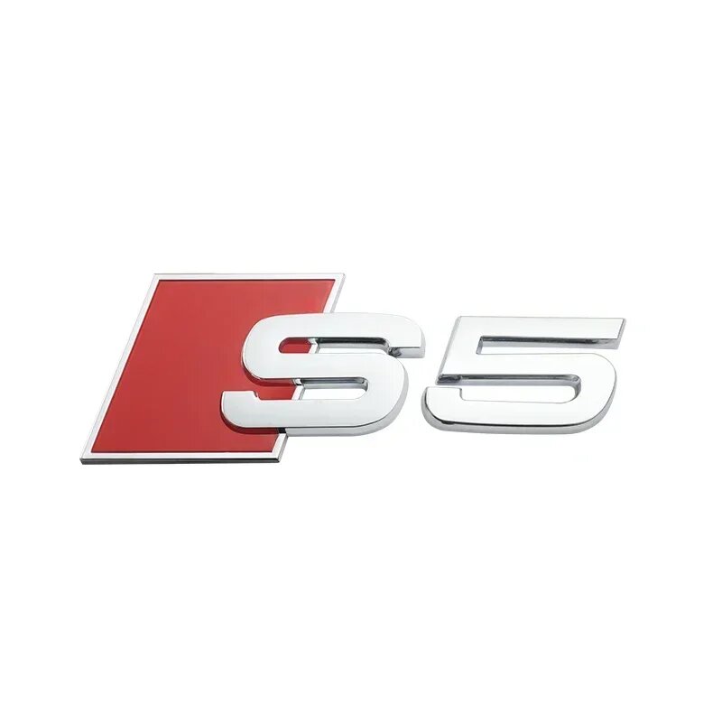 1 шт. 3D ABS цифры буквы S3 S4 S5 S6 S7 S8 эмблема для Audi S серии автомобильное крыло багажник задний логотип наклейка черный/серебристый стиль, Silver S5