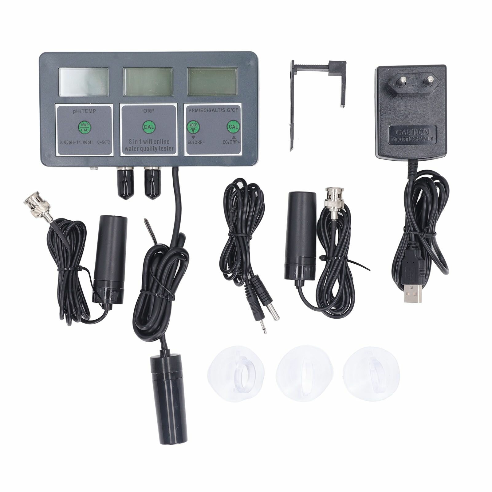 Измеритель качества воды 8 в 1, высокоточный TDS ORP PH EC CF, температура соли SG, WIFI, тестер качества воды, 6 В постоянного тока, вилка европейского стандарта, 230 240 В