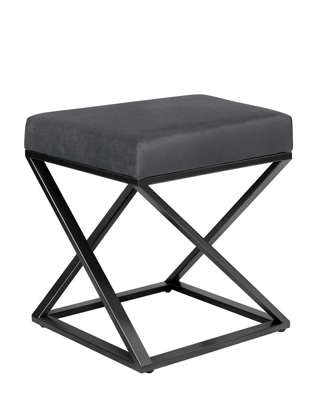 Пуф GreenWeen Chelsea Mouse Grey, велюр, черный, 40 см x 40 см х 45 см