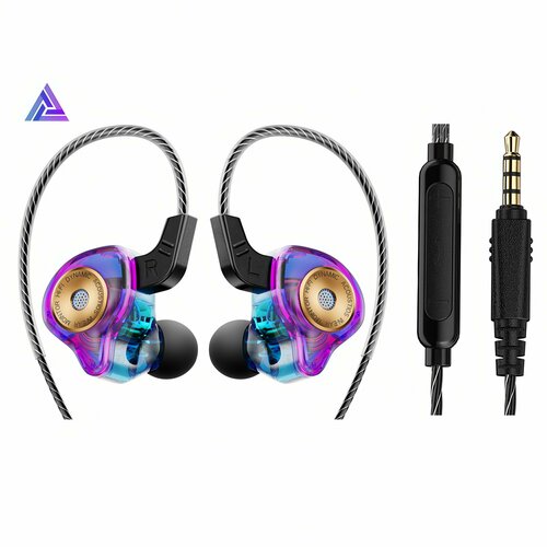 Внутриканальные наушники QKZ AK6 Ultra проводные Hi-Fi наушники 35 мм mini jack фиолетовый 61200₽