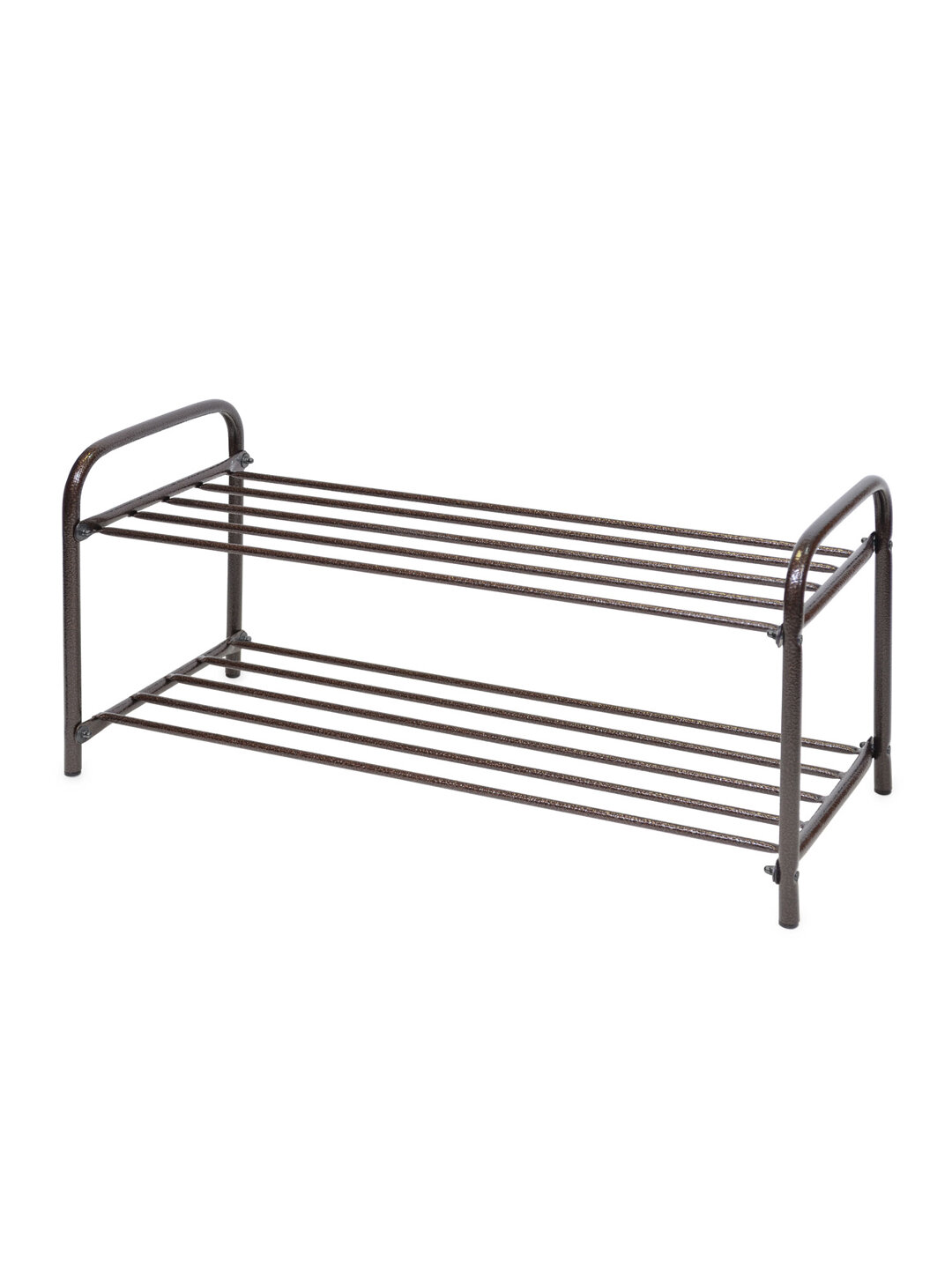 Этажерка для обуви NIKA ЭТК2, 2 полки, металлический стеллаж, обувной органайзер, подставка, обувница, медный цвет — фото 1