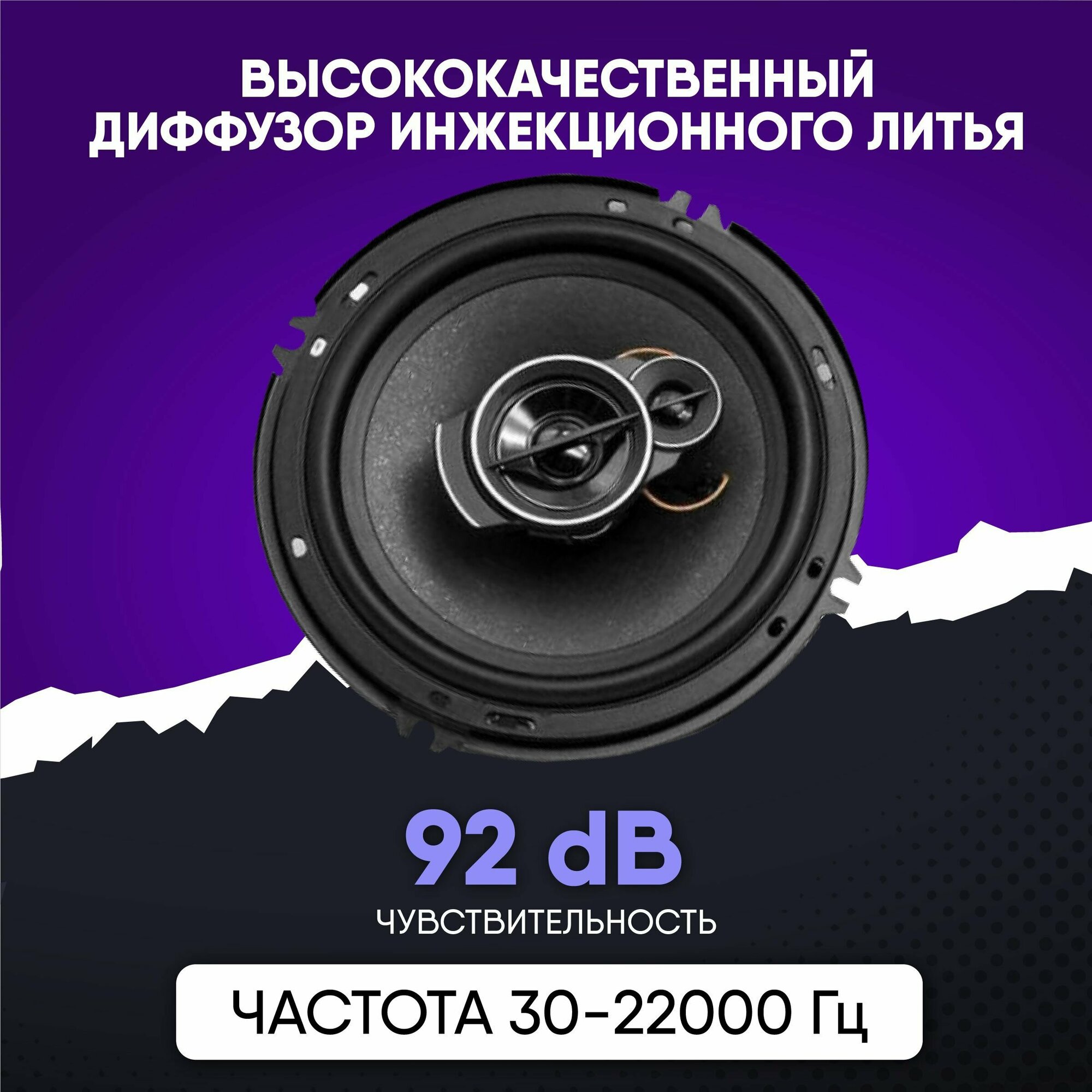 Коаксиальная акустическая система Dv-Poineer. ok TS-A1395 / Комплект из 2 штук / Коаксиальная акустика 3-х полосная, 13 См — фото 1