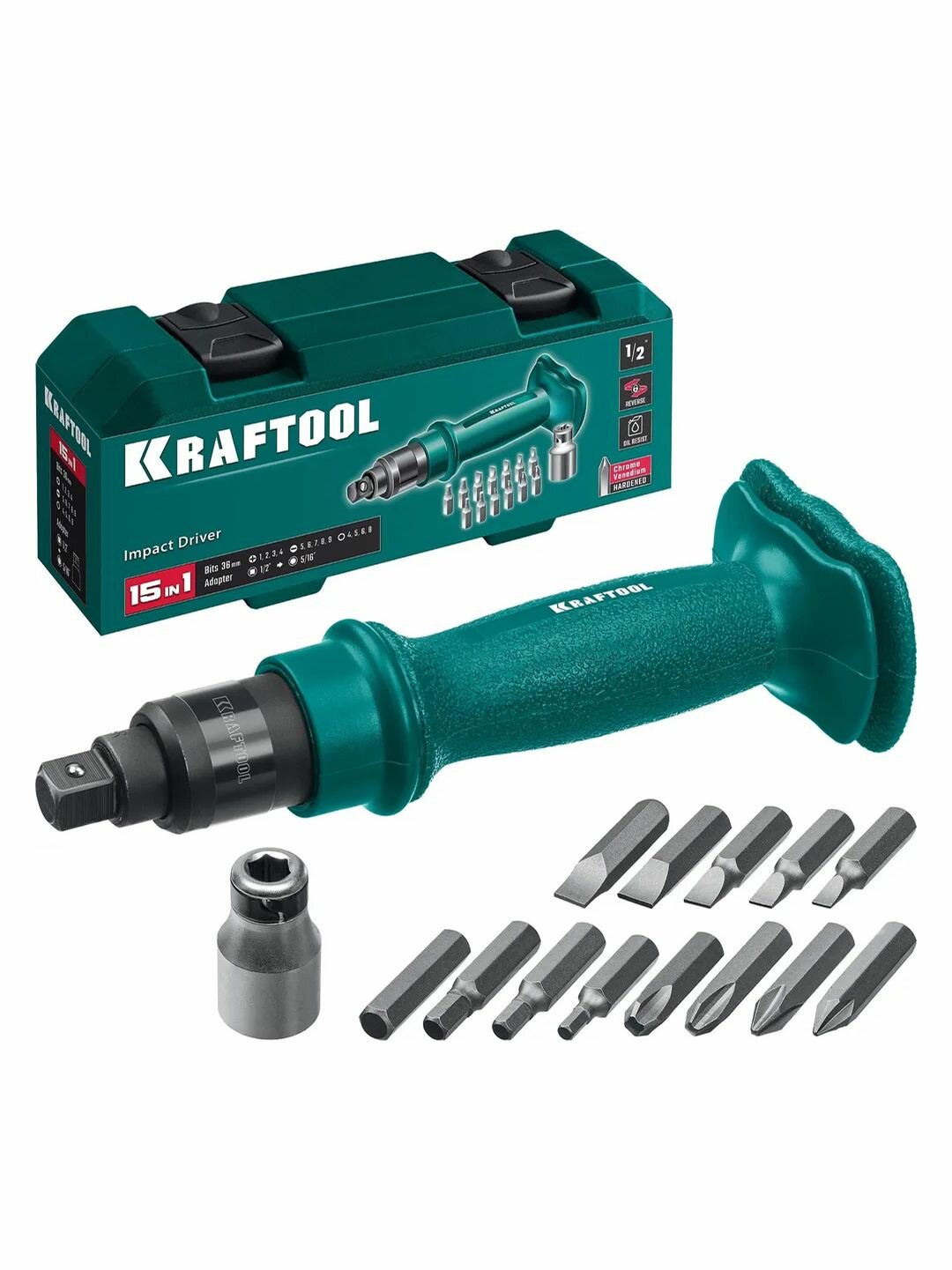 Ударно-поворотная отвертка KRAFTOOL ID-15, 15 предм. 25550-H10_z01