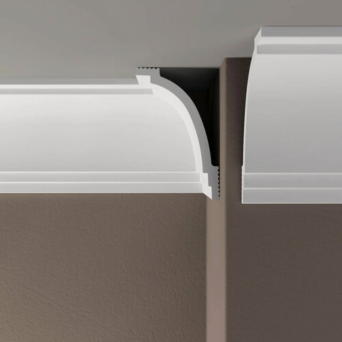 Изображение товара Плинтус потолочный полистирол ударопрочный Де-Багет XPS POLYMER, 110х70х2000 мм, ПП 08 белый