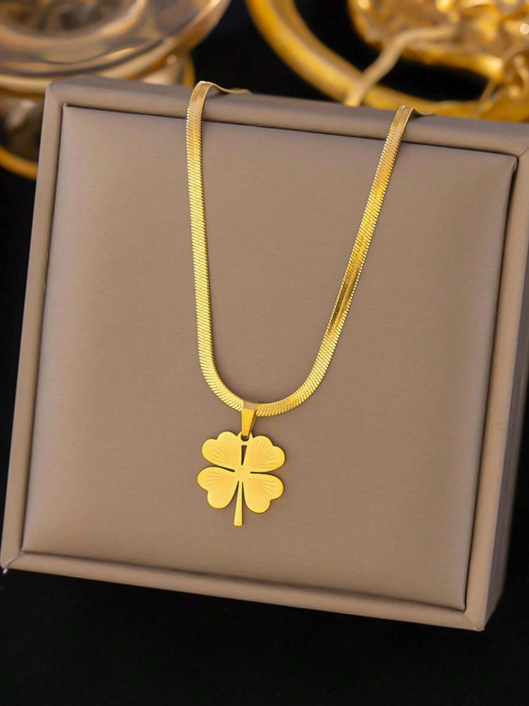 Комплект бижутерии: браслет, колье, серьги, размер колье/цепочки 45 см, золотой — фото 1