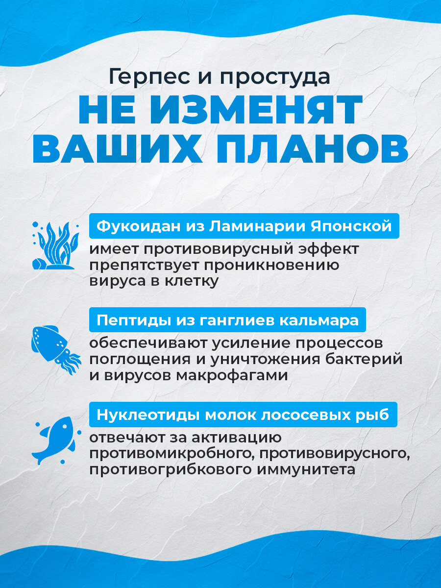 Изображение ИммуноСтимул - морской комплекс с фукоиданом для защиты иммунитета от вирусов, бактерий, простуды и герпеса, 20 капсул