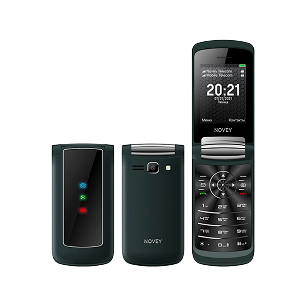 Кнопочный мобильный телефон Novey A70R с 2 - SIM слотами, зеленый