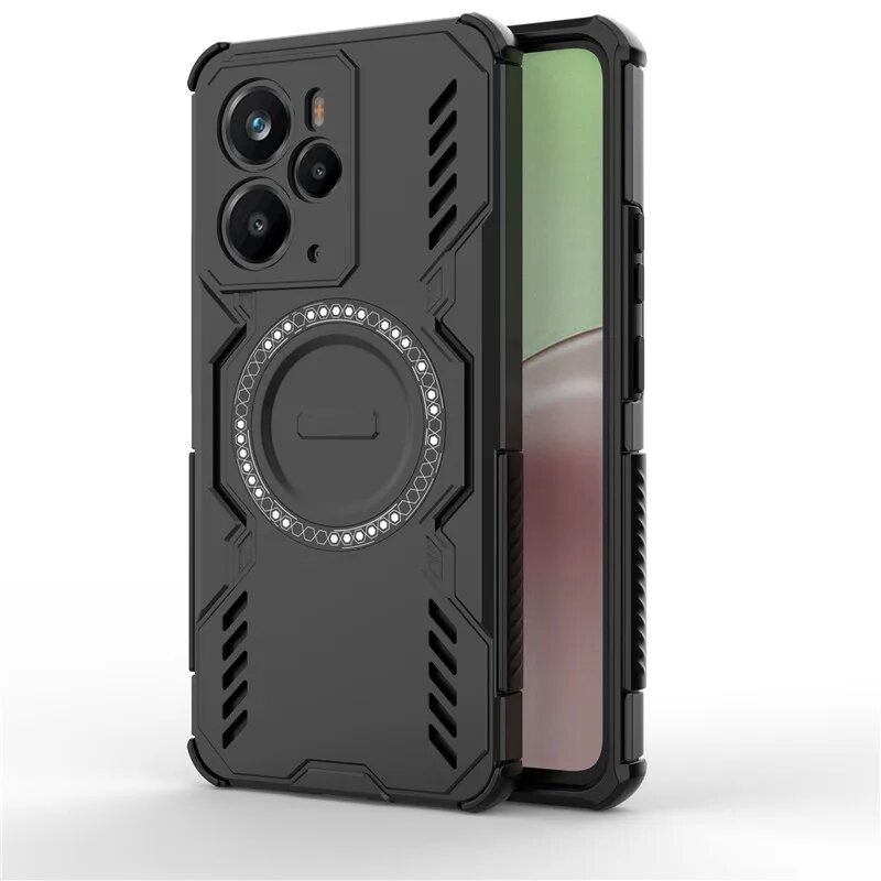 Чехол для Realme 14 5G Realme 14, чехол с рассеиванием тепла, прочный магнитный бампер, защитный чехол для телефона Realme 14 5G Funda, Реалми 14, Black, 5G Version
