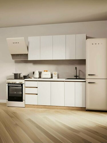 Изображение товара Кухонный гарнитур Ника МДФ 1,8м белый софт со столешницей