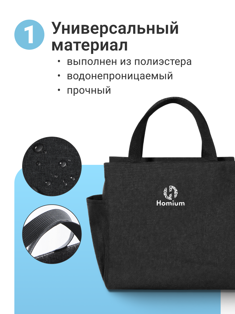 Термо-сумка Homium Basic, сумка-холодильник, черный, 24*12*26см — фото 1