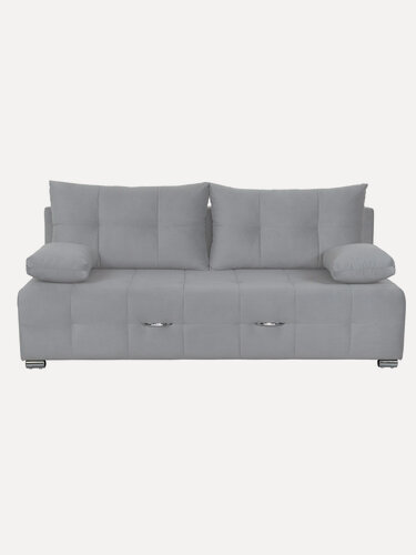 Изображение товара Диван прямой раскладной Мадрид 200х100 см. Светло серый, спальное место 150х200 см. механизм еврокнижка с ящиком для хранения. Для дома и дачи