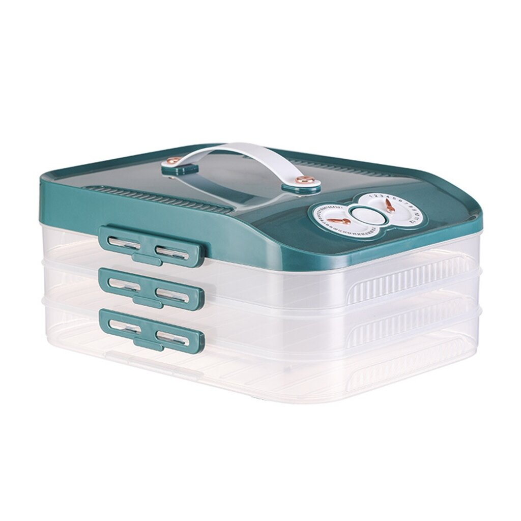Multi Layer Refrigerator Storage Box With Timer For Precise Food Preservation Space Saving Design Fridge Container