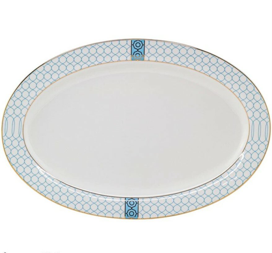 Овальное блюдо 35,5см тиффани Костяной фарфор 145-579 118-145-579