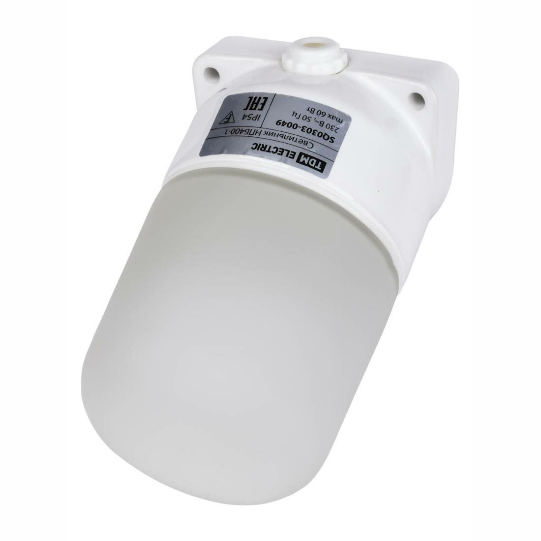 Светильник TDM ELECTRIC НБП400-1 60Вт для лампочки Е27 термостойкий IP54 для сауны овал белый SQ0303-0049
