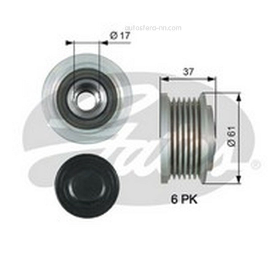 GATES OAP7164 Шкив генератора 7789-10164