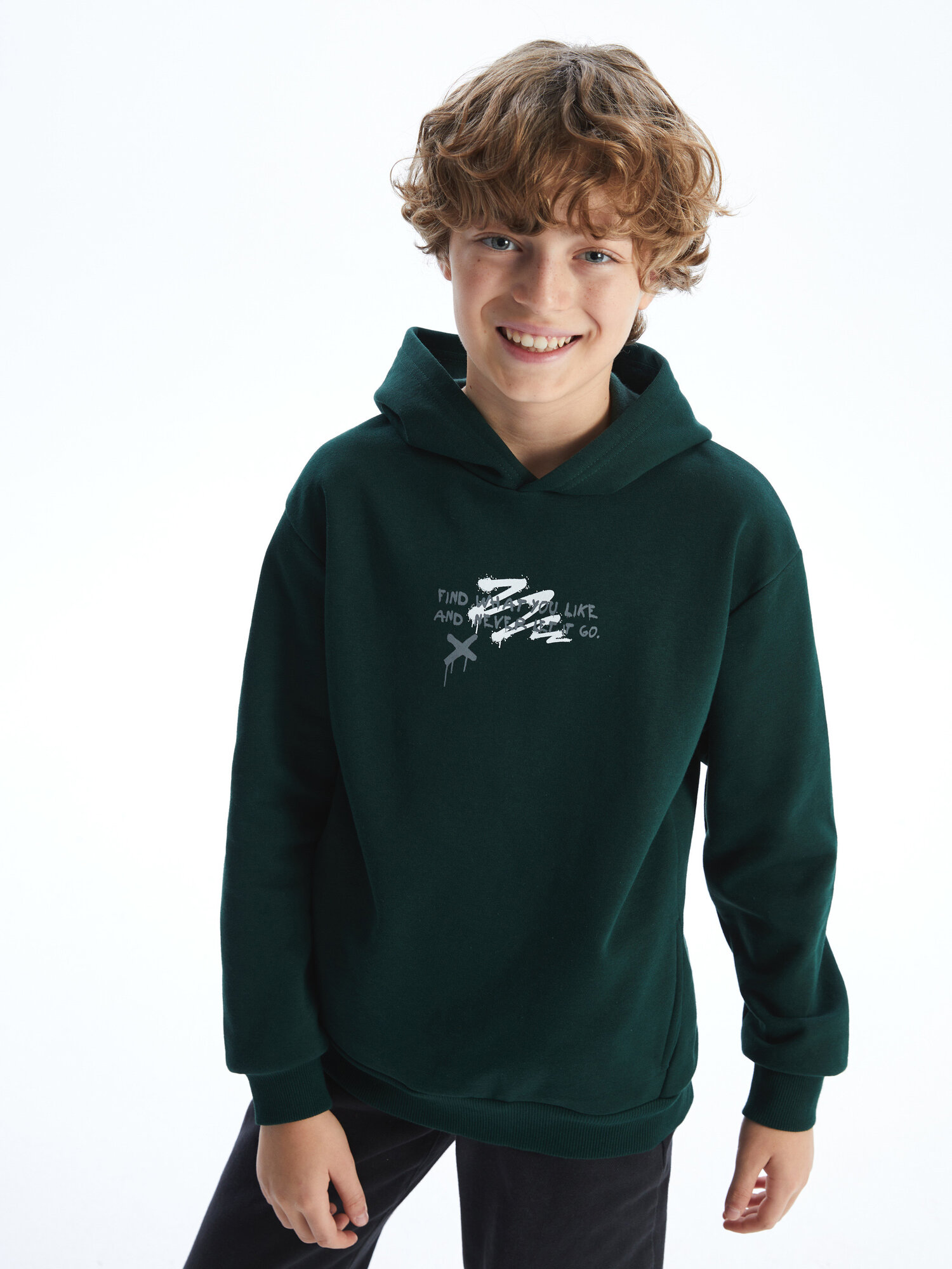 Худи LC Waikiki, размер 8-9 лет, dark green