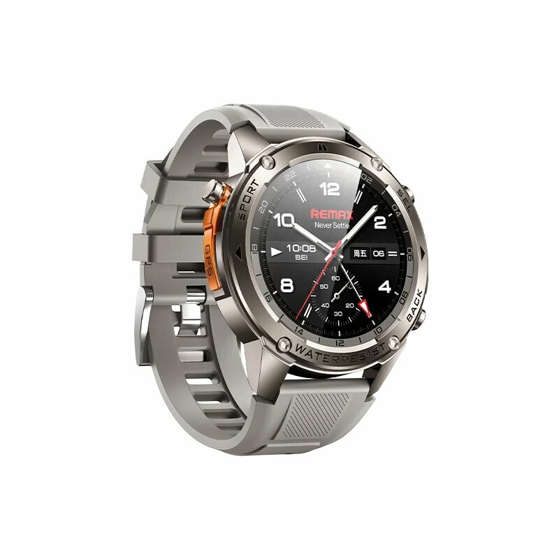 Умные мужские часы REMAX WATCH 18 — водонепроницаемые с GPS, серые, магнитная зарядка