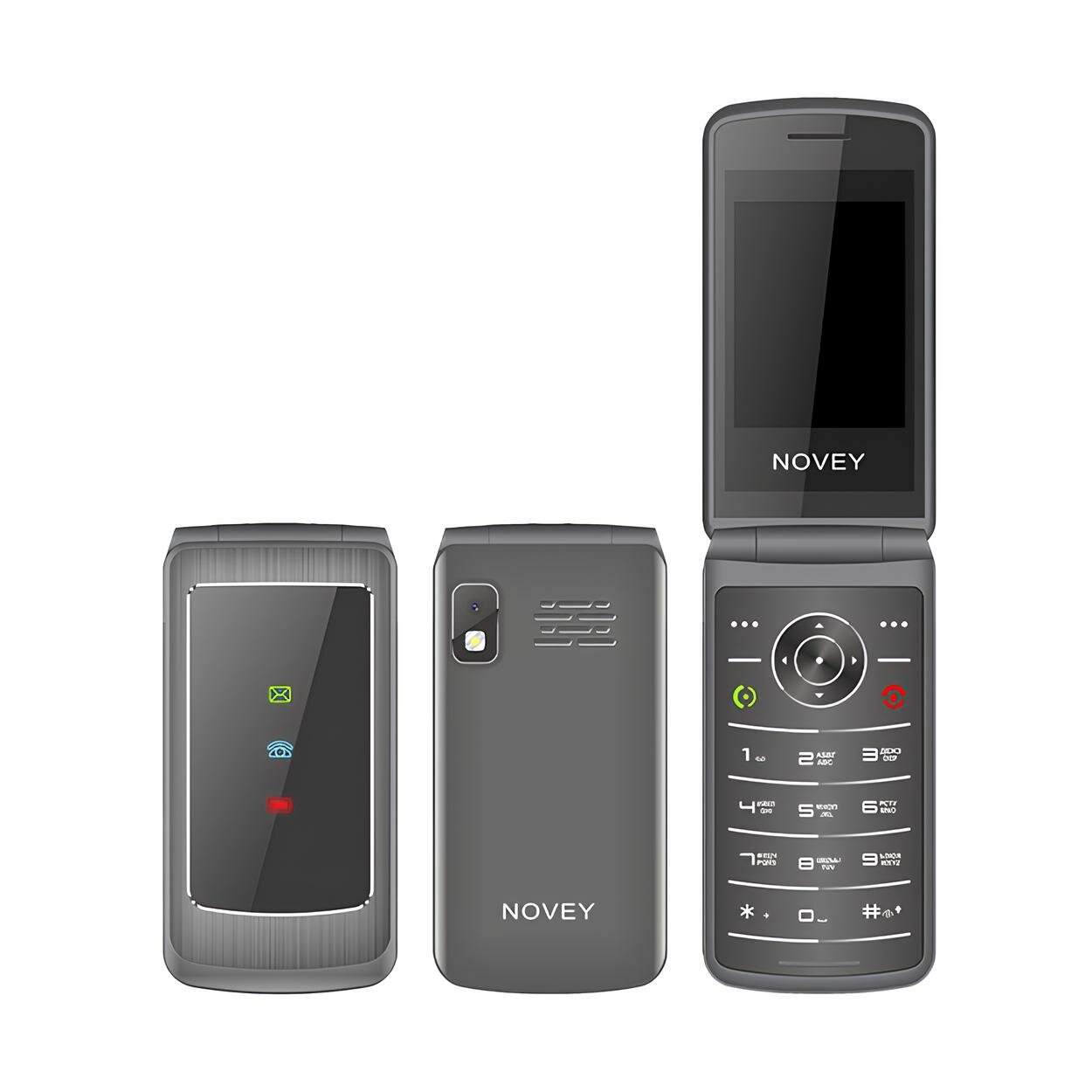 Кнопочный мобильный телефон Novey Z1+, 2 слота для SIM-карты, Grey