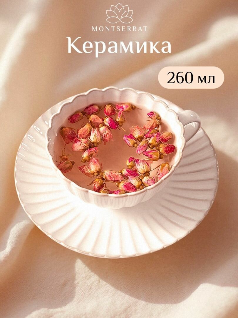 Чашка Montserrat, для чая/кофе, керамическая, глазурованное покрытие, белая