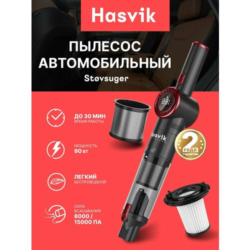 Пылесос вертикальный беспроводной Hasvik Stovsuger, для дома, дачи, автомобиля, мощность 90Вт