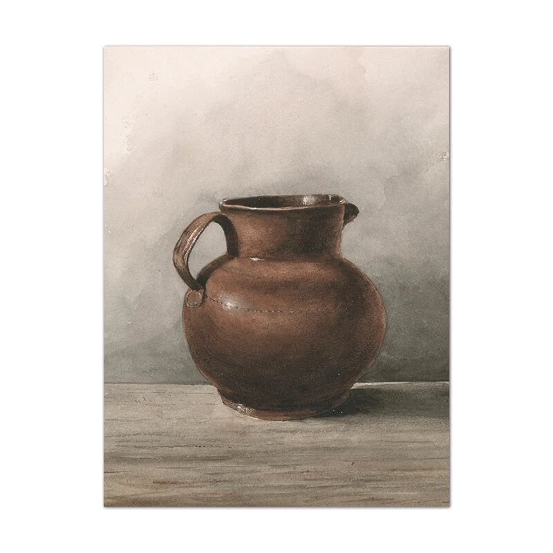 Картина на холсте "Французский деревенский пейзаж", Коричневый, 6PB13977, A5 15x21 cm No Frame