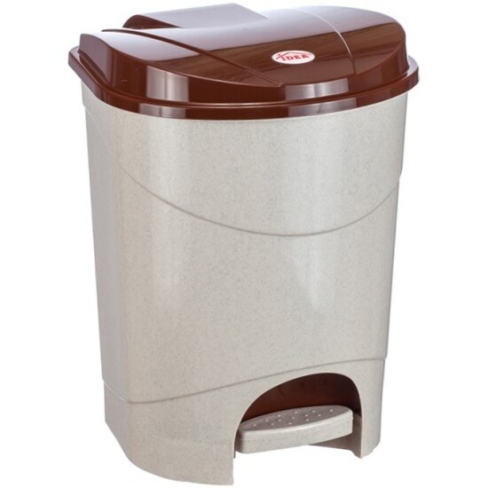 Ведро для мусора Idea с педалью М 2892 19 л пластик бежевое (30.5х30.5х39 см)