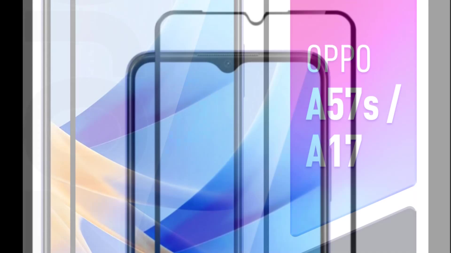 Защитное стекло на OPPO A17/ A57s (Оппо А17/А57с) на экран, черная рамка полноэкранное силиконовая клеевая основа Full Glue, Brozo — фото 1