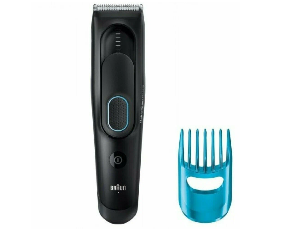 Аккумуляторная мужская машинка для стрижки волос Braun HC5010, с насадкой гребнем и 8 режимами длины