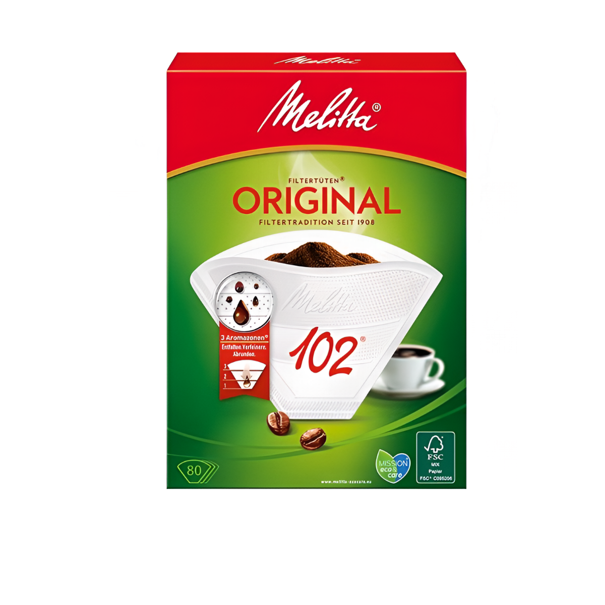 Фильтры для кофеварок Melitta 102/80 original отбеленные - 80 шт.
