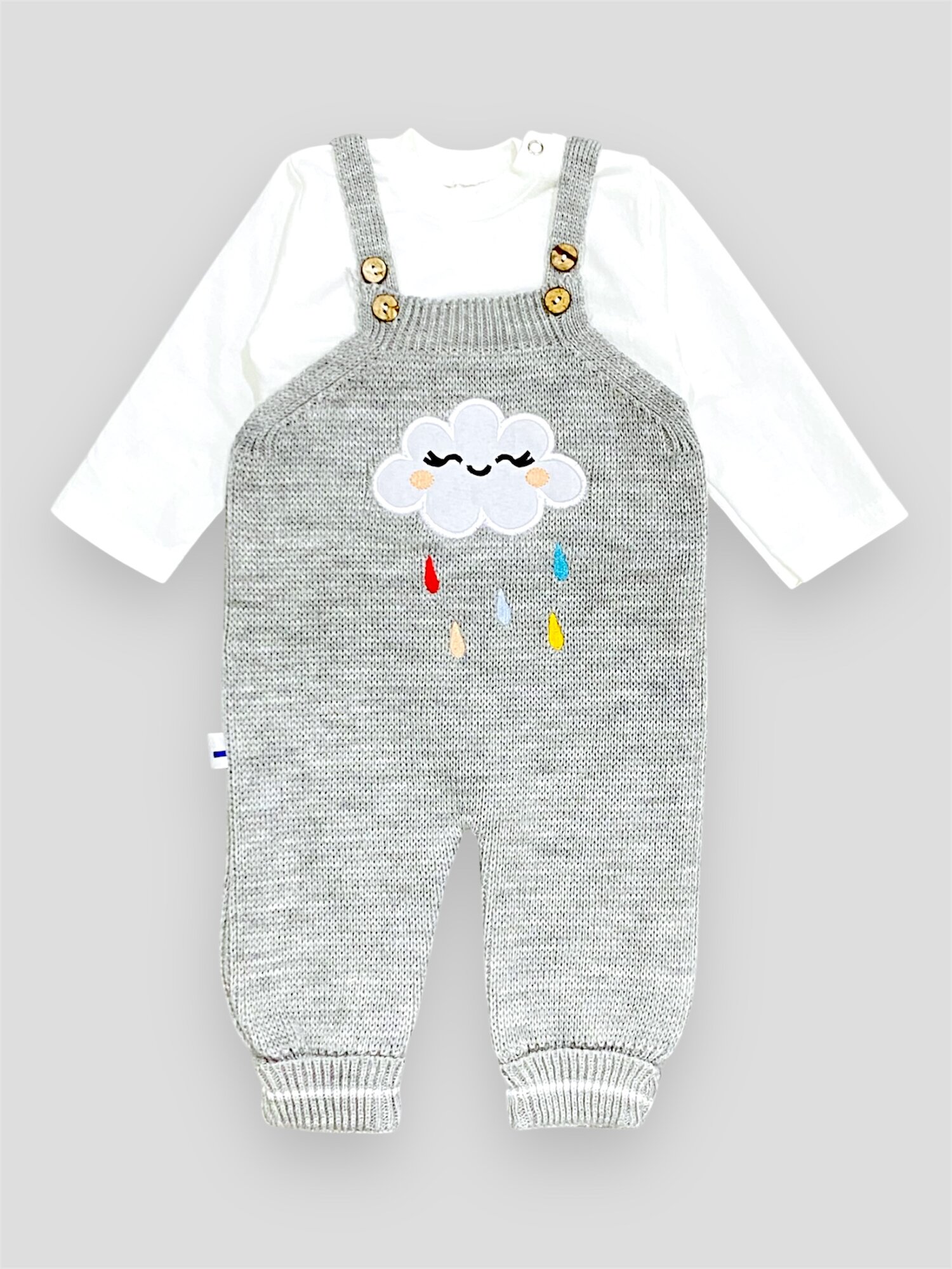 Комбинезон Gunesh Line Textile линейка, открытая стопа, размер 68, серый меланж — фото 1