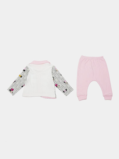 Комплект одежды  Minitix baby, размер 74 см, pink/white/green — фото 1