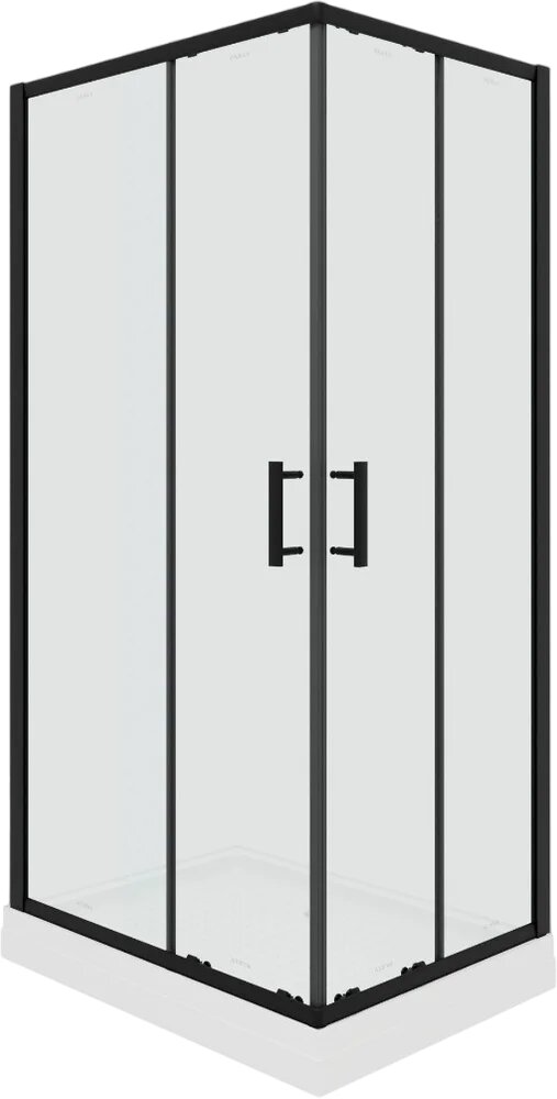 Душевой уголок Parly ZQ121B с поддоном стеклянный черный 80x120 прямоугольный с низким поддоном раздвижной