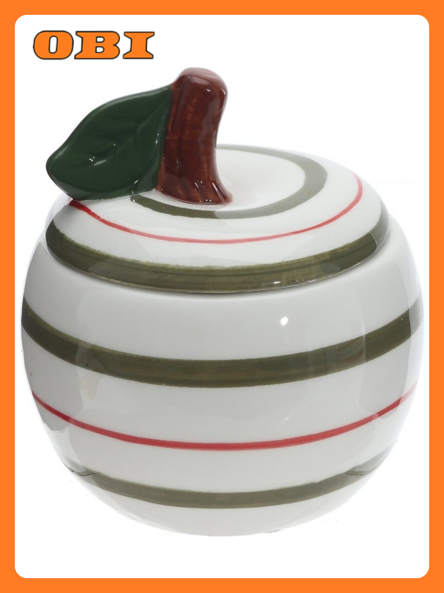 Конфетница Яблоко 315 мл L10 W10 H11 см зеленый