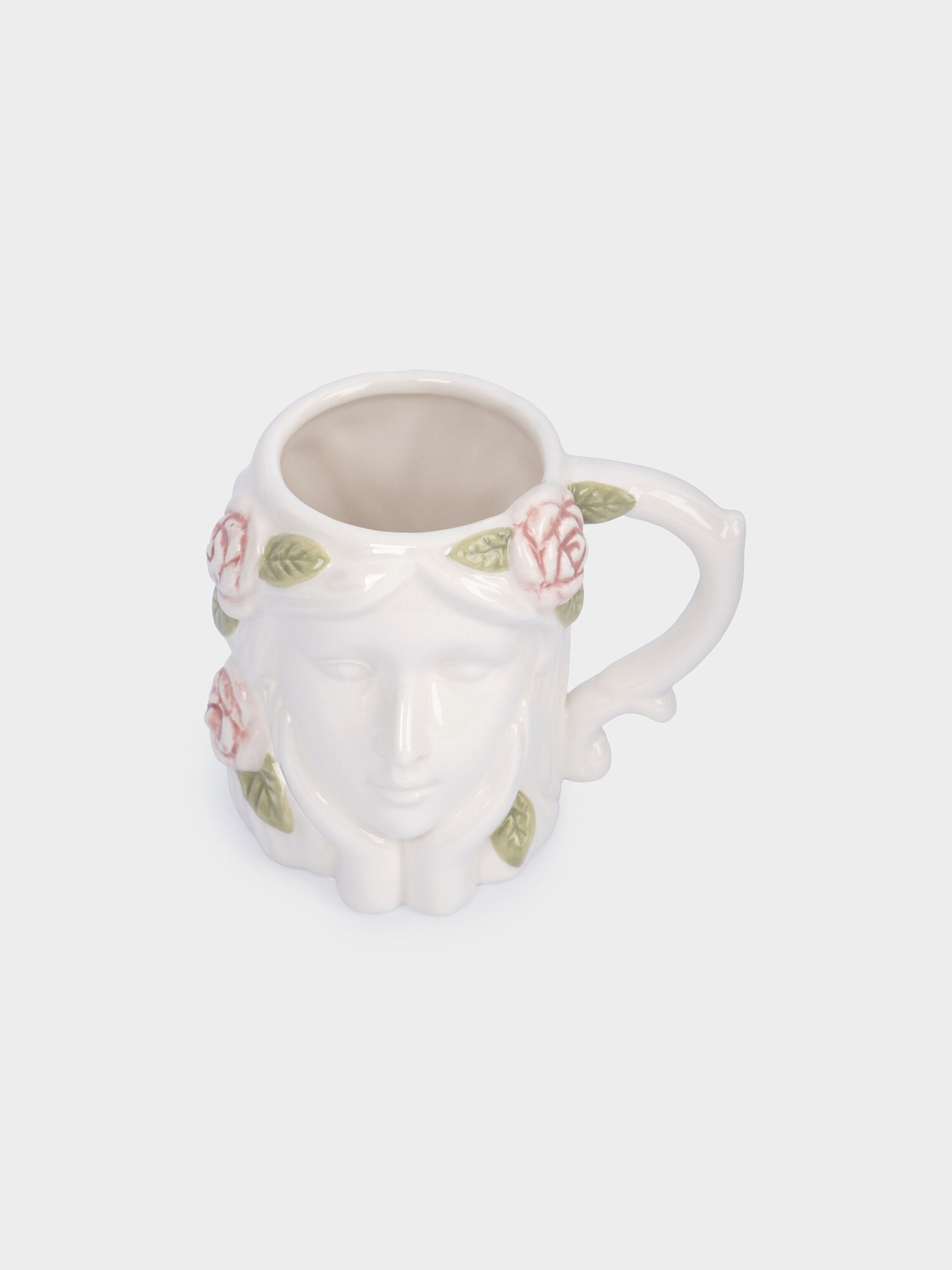 Кружка, 350 мл, керамика, молочная, Девушка с тюльпанами, Tulip — фото 1