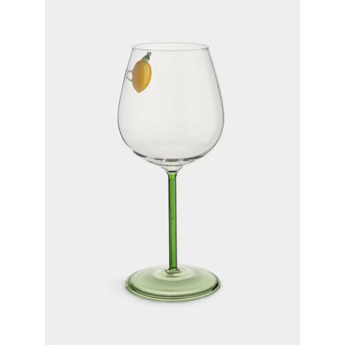 Бокал для вина 550 мл стекло Б зеленая ножка Лимон Lemon 2226₽
