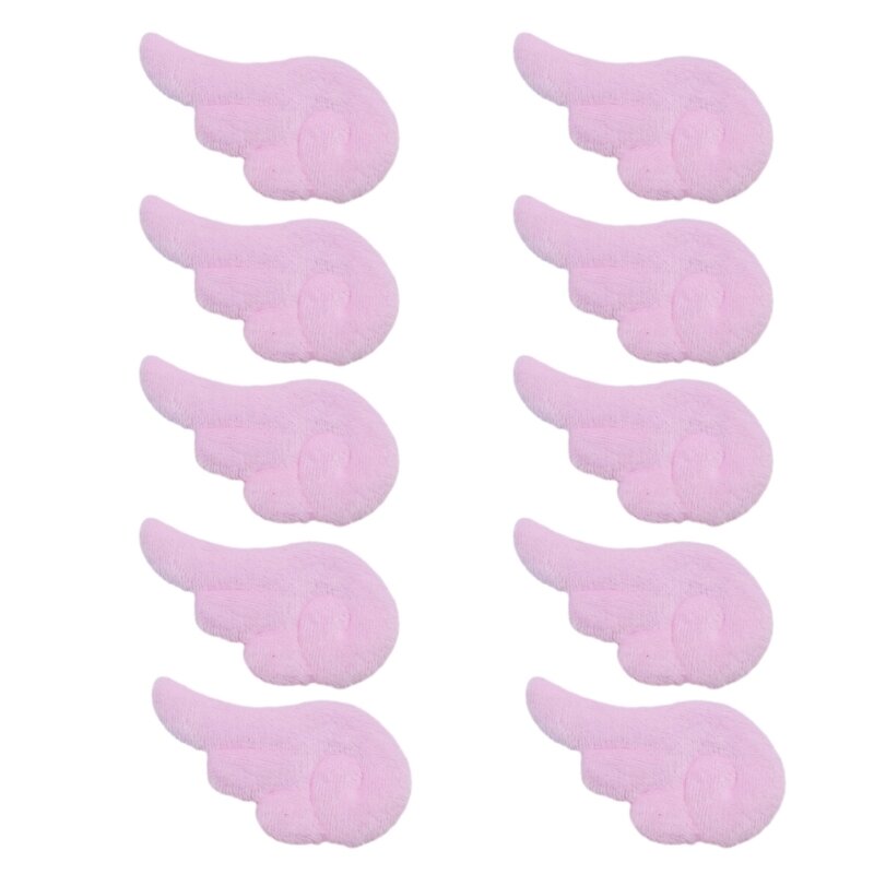 Cute Plush Angel Wing Shape Hairpin Decors 10pcs Patches for Hair Clip Bags