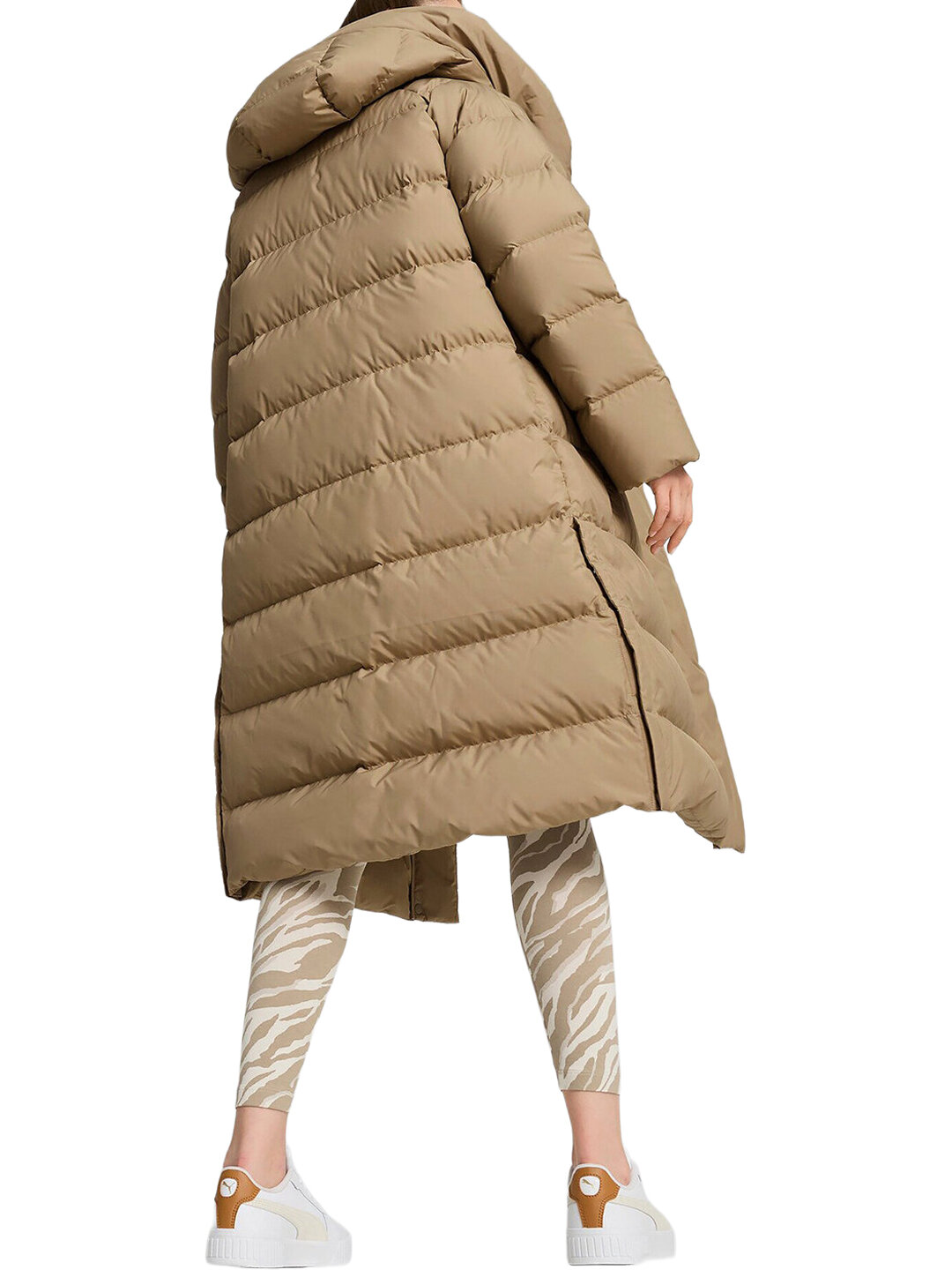 Пуховик PUMA Long down Coat, размер 44, бежевый — фото 1
