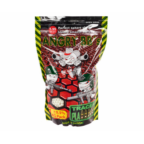 Шарики для страйкбола Angry BBs трассирующие 0.20 г (6 мм, 5000 шт, зеленые)
