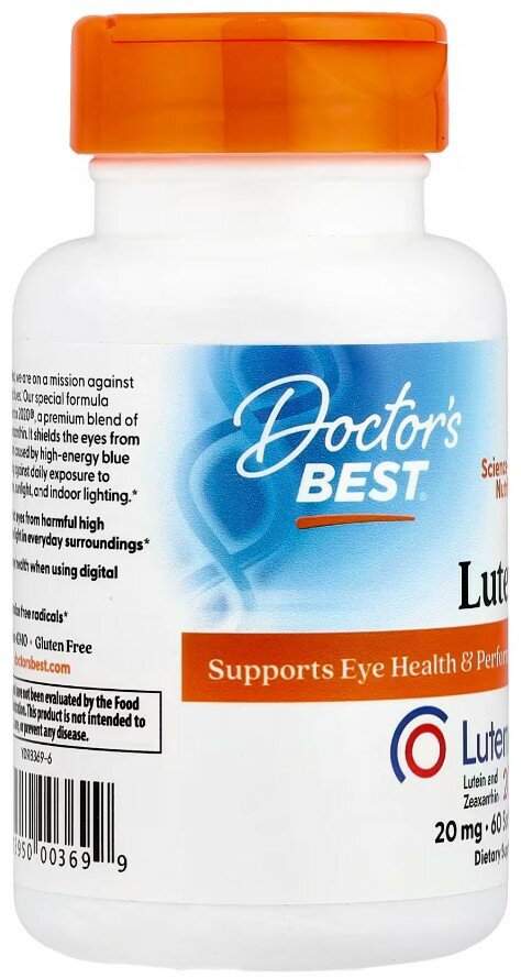 Картинки Doctor's Best, Lutein with Lutemax 2020, здоровье глаз и поддержка зрения, 60 капсул